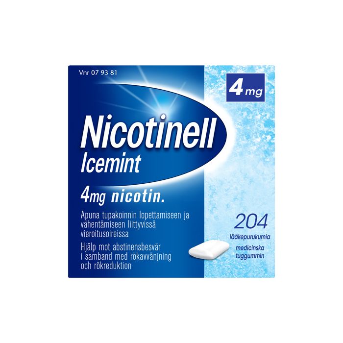NICOTINELL ICEMINT lääkepurukumi 4 mg 204 fol