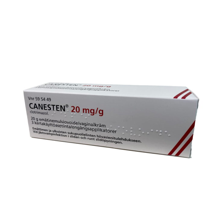 CANESTEN emätinemulsiovoide 20 mg/g 3 asetinta 20 g kuva 2