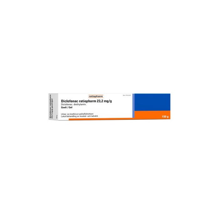 DICLOFENAC RATIOPHARM geeli 23,2 mg/g 150 g