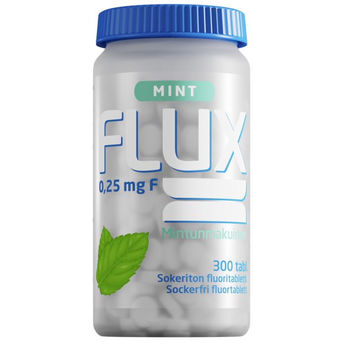 Flux Fluortablett Mint 0,25 mg F/tabl 300 imeskelytablettia / 107 g kuva 2