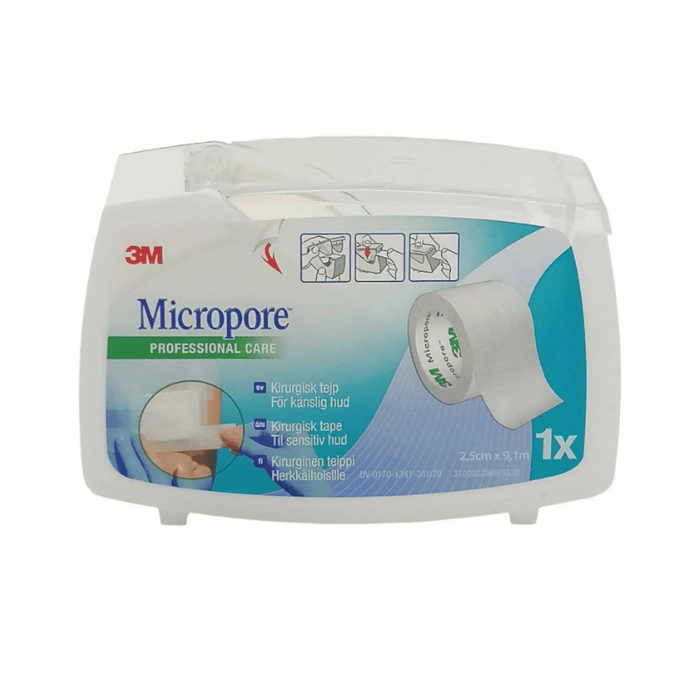 3M Micropore 2,5 cm x 9,1 m valkoinen katkokela 1 kpl