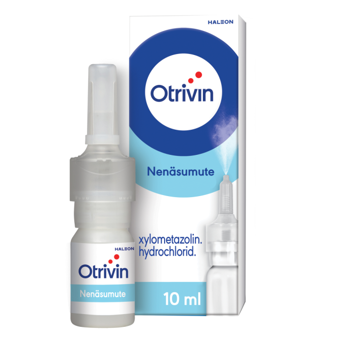 OTRIVIN SÄILYTYSAINEETON nenäsumute, liuos 1 mg/ml pystysuuntainen pumppu 10 ml kuva 2