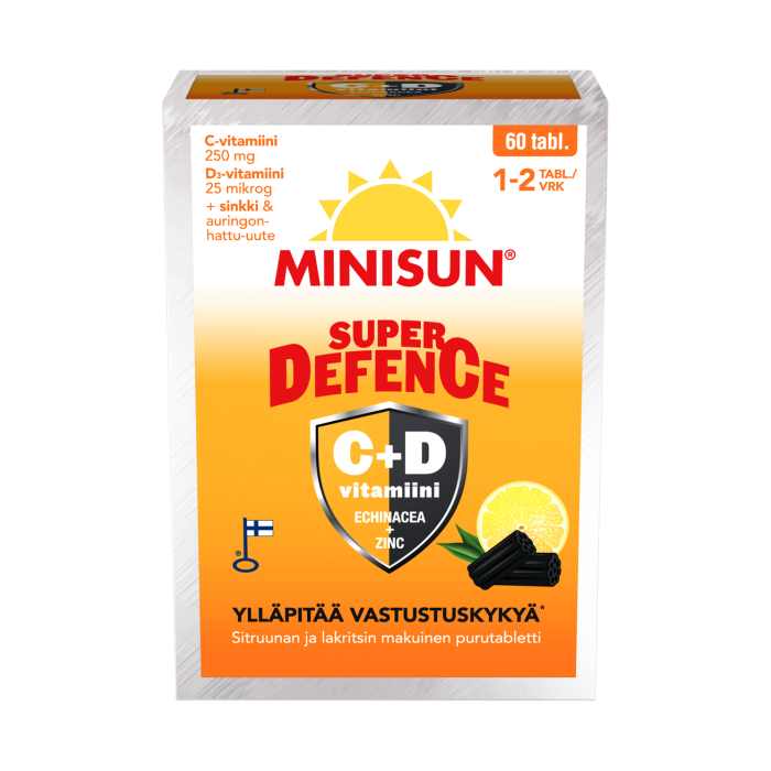 Minisun Super Defence Sitruuna-Lakritsi 60 purutabl kuva 2
