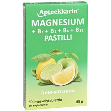 Apteekkarin Magnesium+ B pastilli 30 kpl