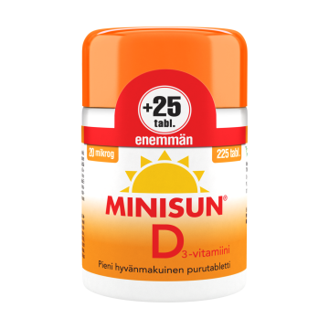 Minisun D-vitamiini 20 mikrog 225 TABL