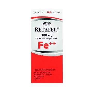 RETAFER depottabletti 100 mg 100 fol