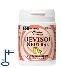 Devisol Neutral 50 mikrog nieltävä 200 tabl