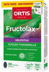 Fructolax Helpotus tabl hedelmä ja kuitu 30 kpl