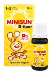 Minisun D-vitamiini tipat 10 ml