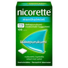 NICORETTE MENTHOLMINT 2 mg lääkepurukumi 105 fol