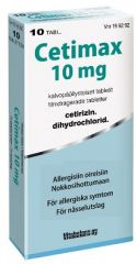 CETIMAX 10 mg tabl, kalvopääll 10 fol